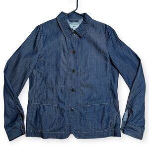 Ines De La Fressange For Uniqlo Chambray Denim Button Down Jacket In Sz M